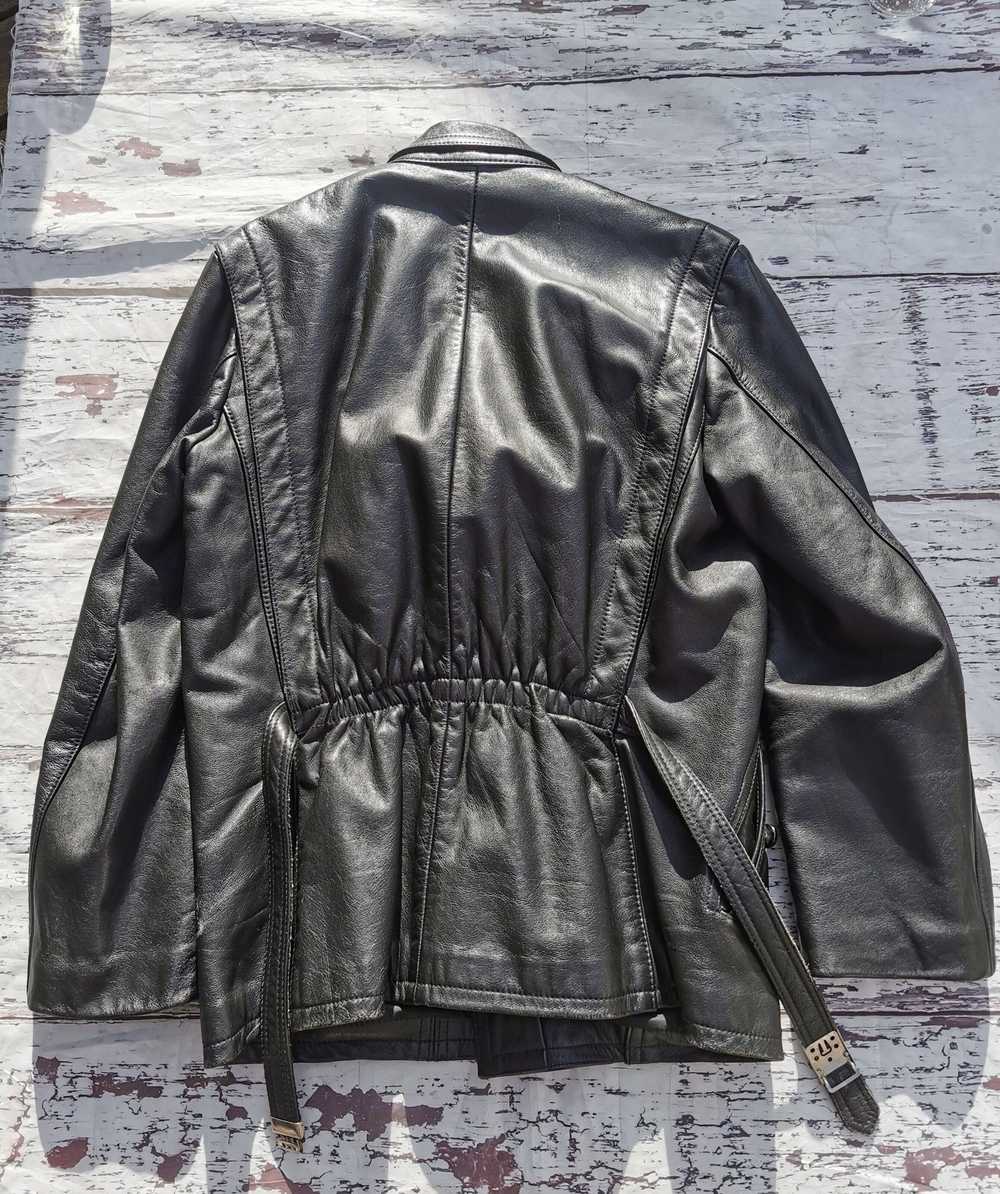 German × Leather Jacket × Vintage Black vintage h… - image 2