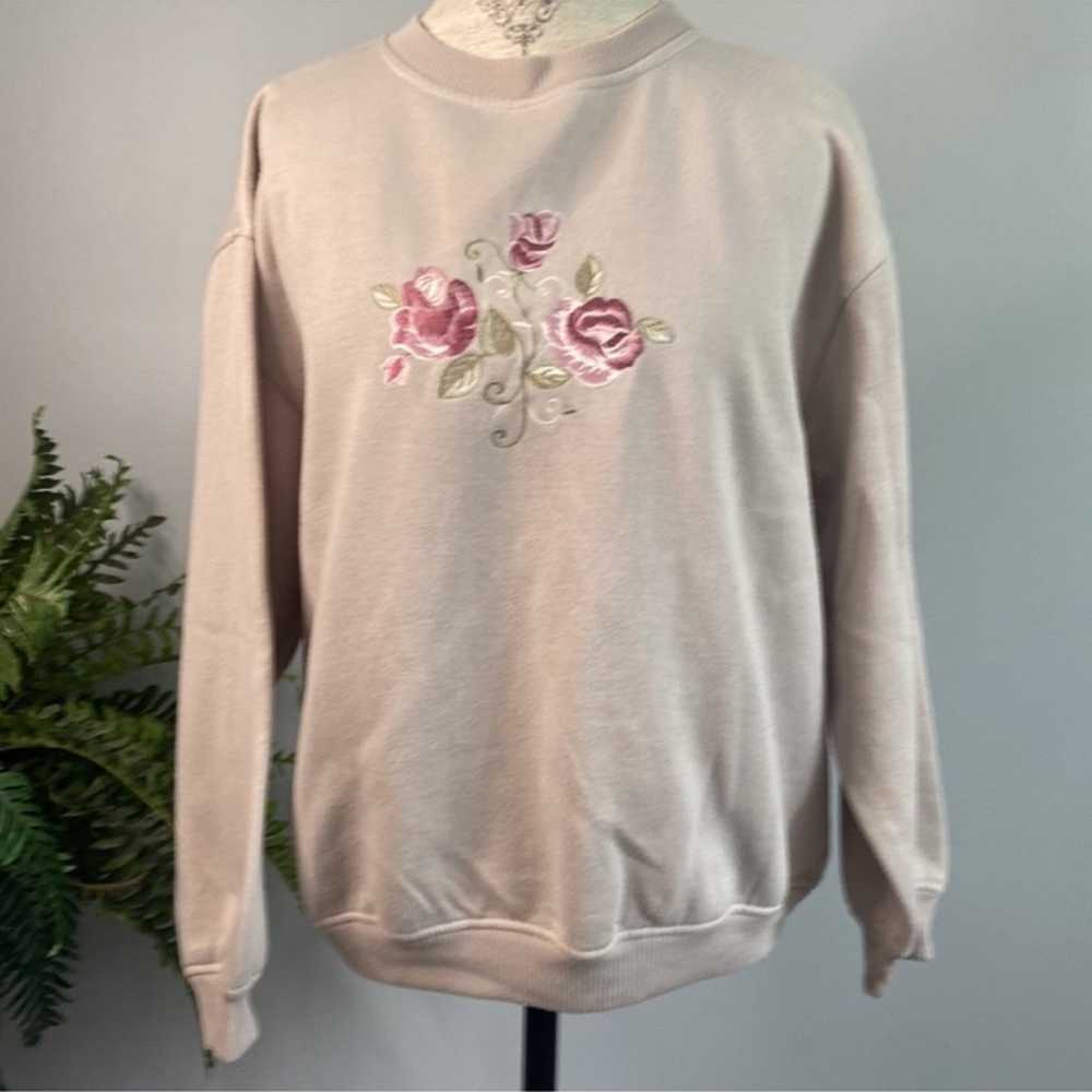 Vintage Colleen’s Collectibles L Beige Crewneck S… - image 1