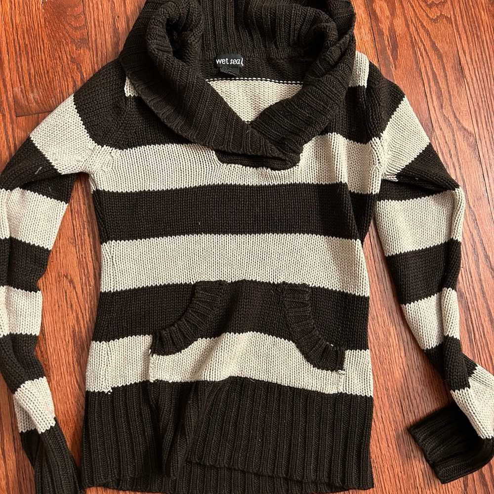 vintage y2k grunge wet seal striped sweater - image 1
