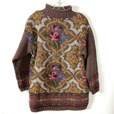 Vintage Fair Isle Victorian Floral Sweater Expres… - image 1