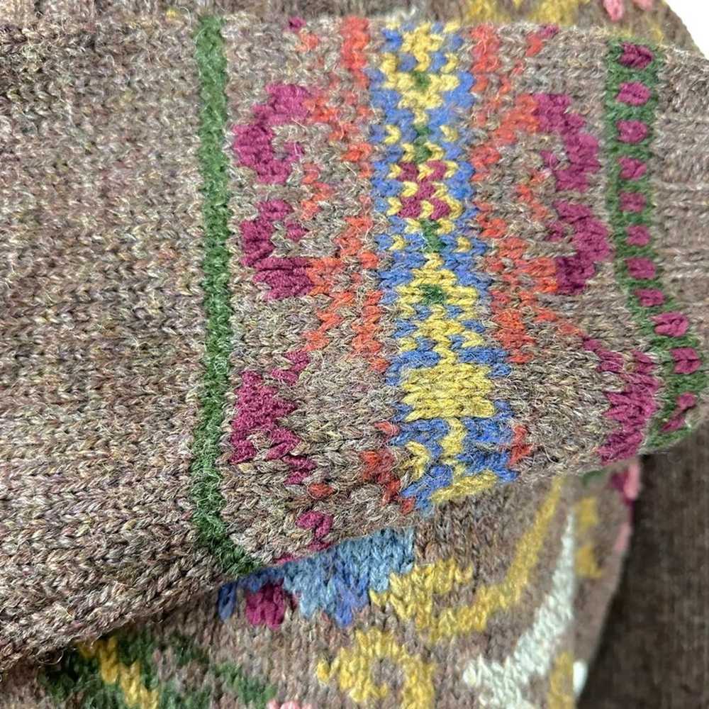 Vintage Fair Isle Victorian Floral Sweater Expres… - image 7