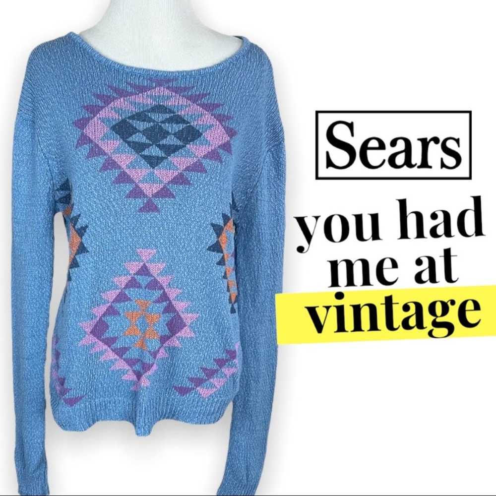 Sears & Roebuck Vintage 80s Aztec Southwestern Pa… - image 3