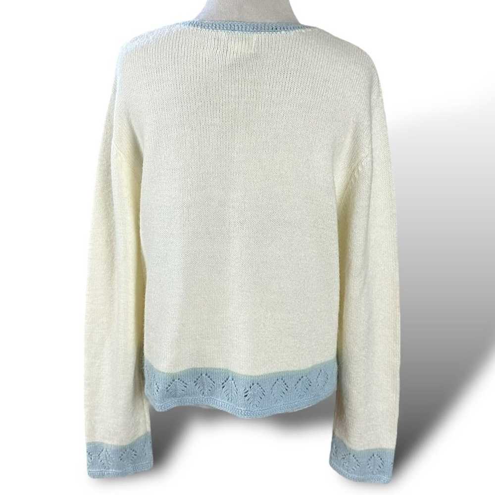 Vintage 80s Sweater Medium Koret Cottagecore Card… - image 3