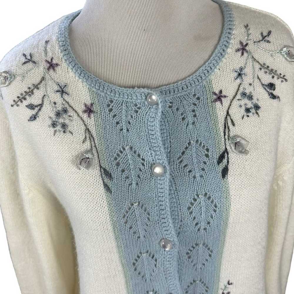 Vintage 80s Sweater Medium Koret Cottagecore Card… - image 4