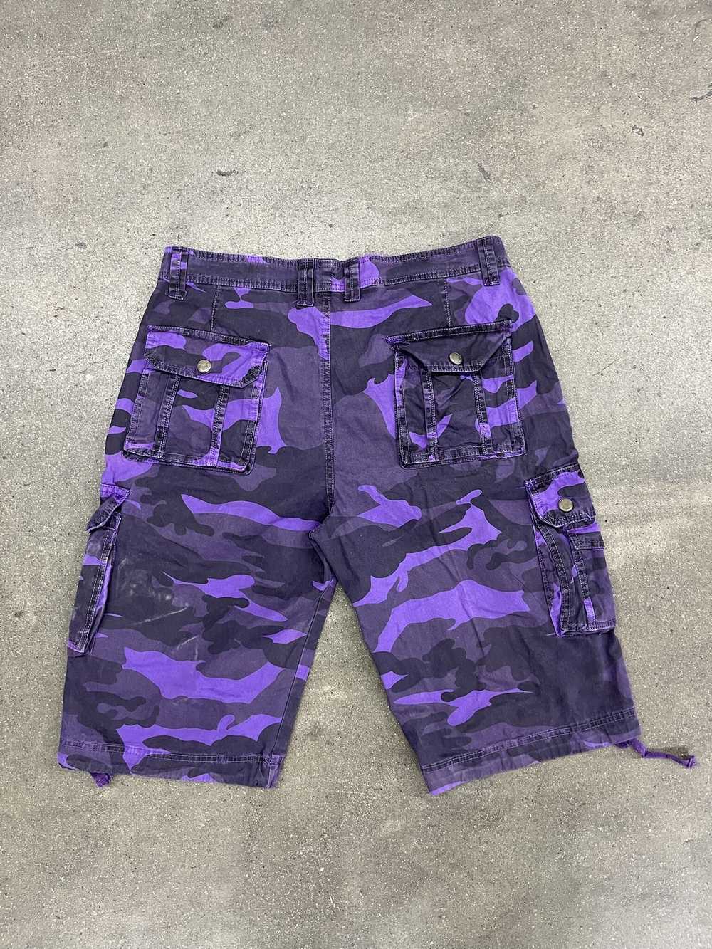 Streetwear Y2K Purple Camo 6 Pocket Cargo Shorts - image 2