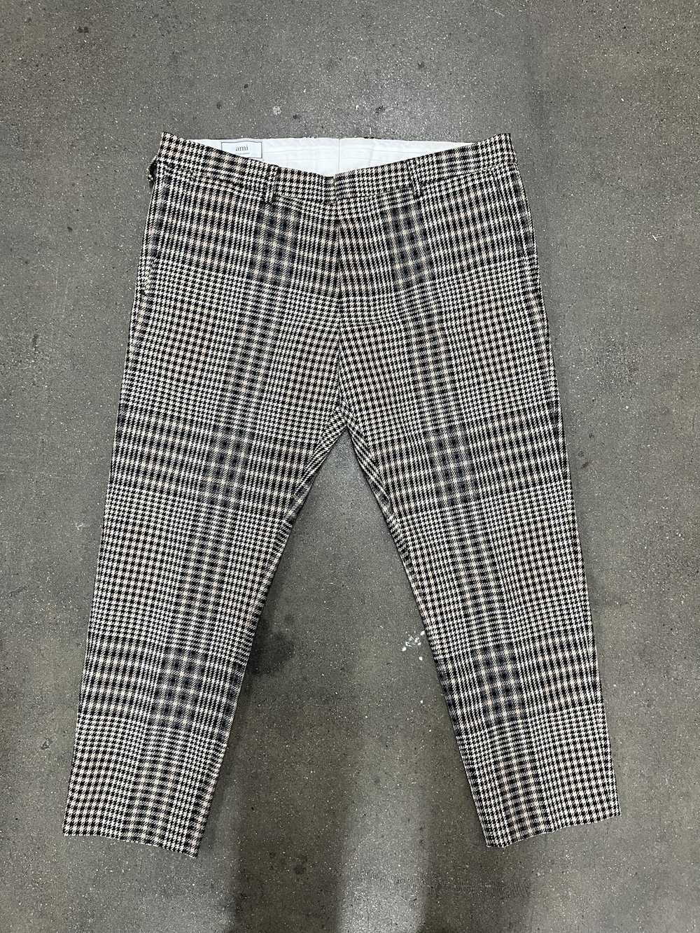AMI × Designer Ami Houndstooth and Plaid Wool Pan… - image 1