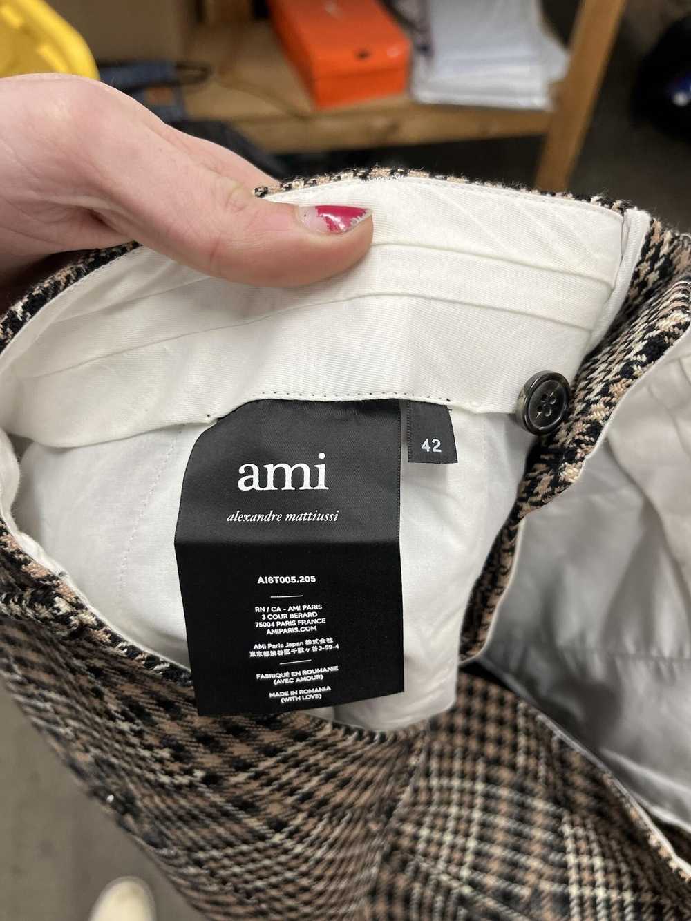 AMI × Designer Ami Houndstooth and Plaid Wool Pan… - image 3