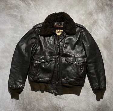 Bomber Jacket × Genuine Leather × Schott Vintage … - image 1