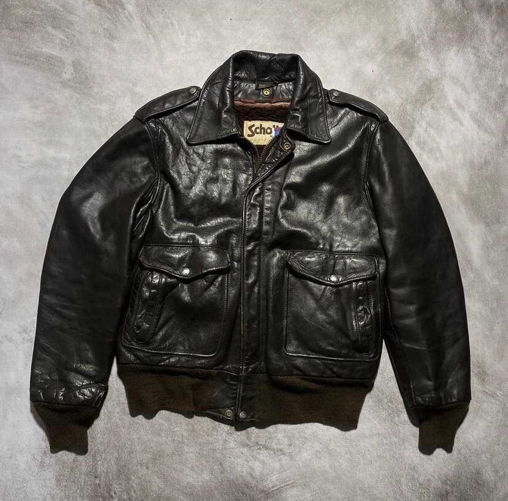 Bomber Jacket × Genuine Leather × Schott Vintage … - image 2