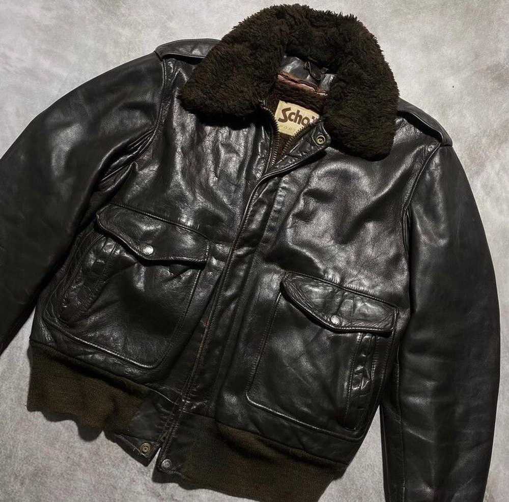 Bomber Jacket × Genuine Leather × Schott Vintage … - image 3