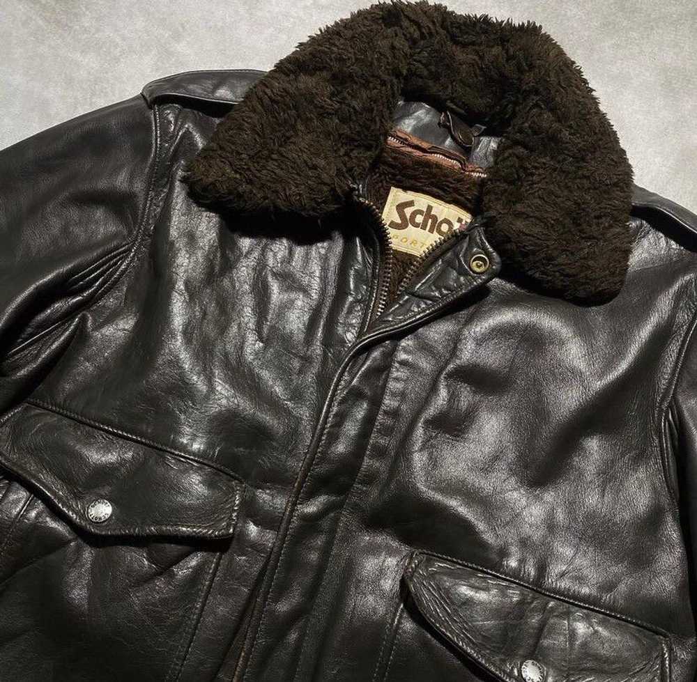 Bomber Jacket × Genuine Leather × Schott Vintage … - image 4