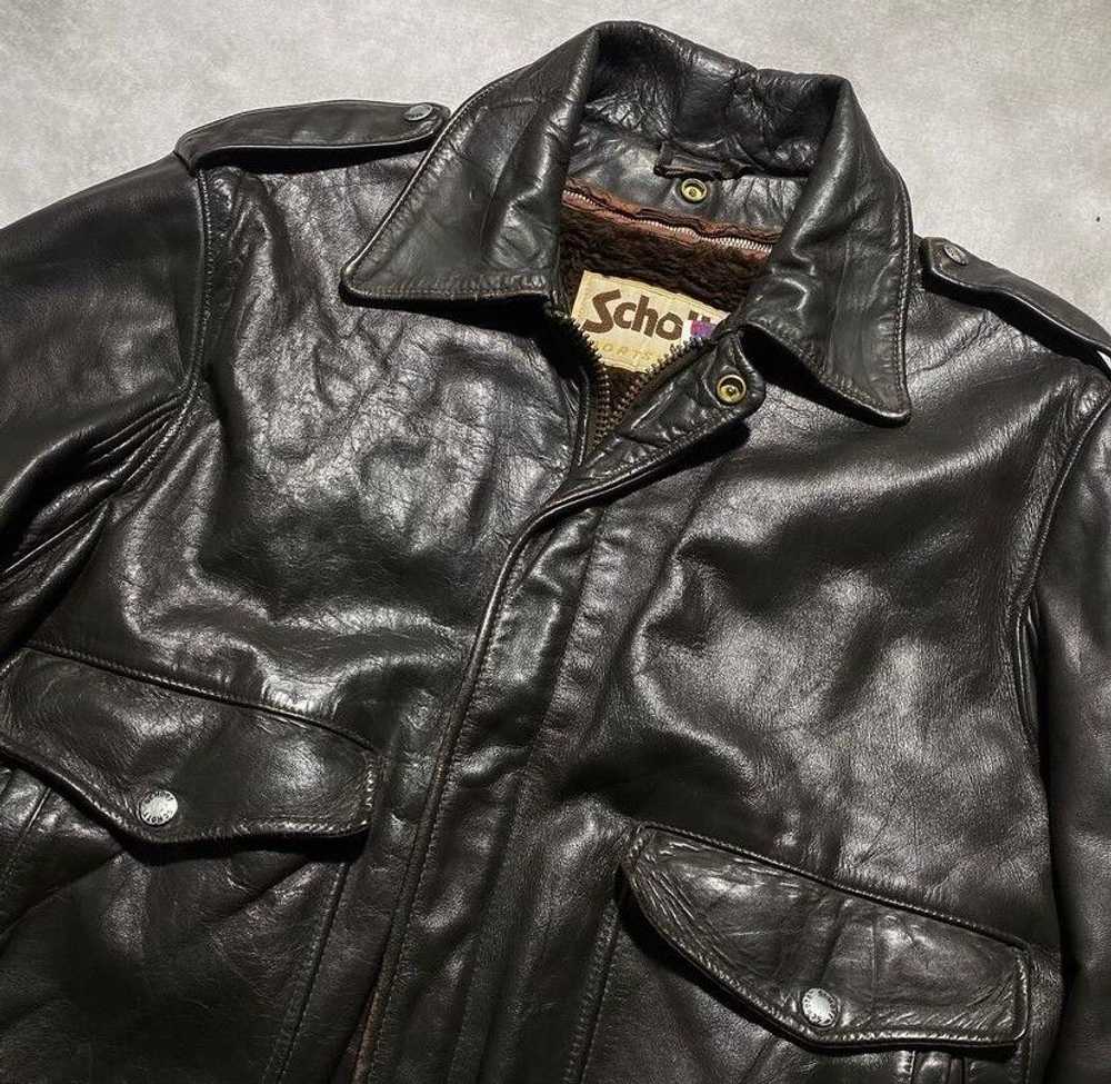 Bomber Jacket × Genuine Leather × Schott Vintage … - image 5