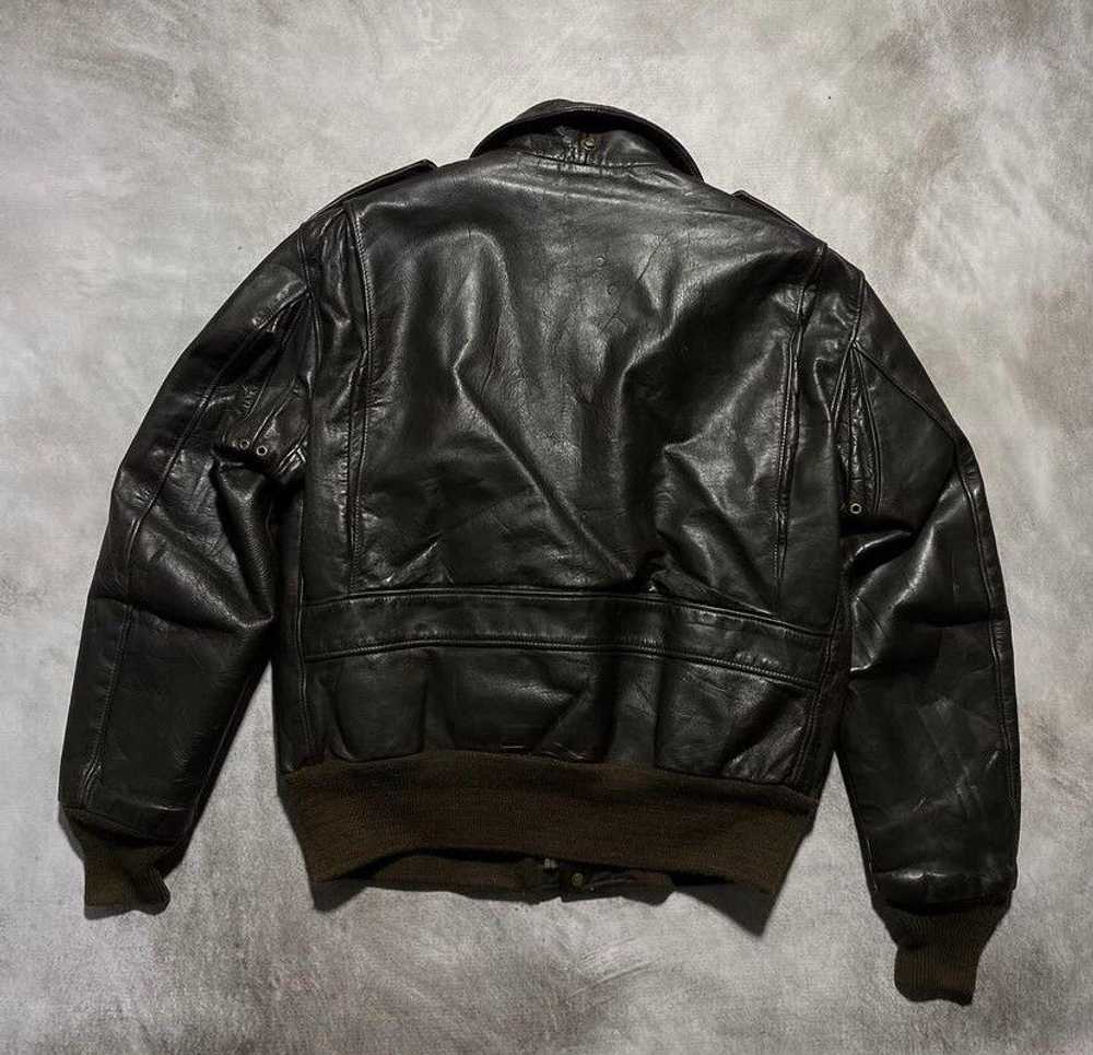 Bomber Jacket × Genuine Leather × Schott Vintage … - image 8