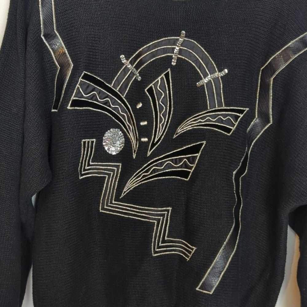 Cristina Vintage 80s 90s Abstract Art Sweater - image 2