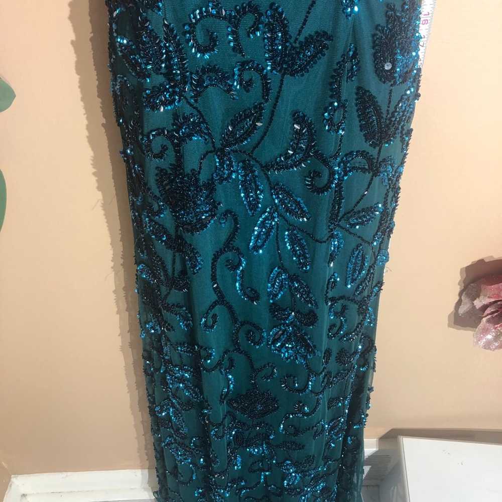 Other Blue Green beaded open back and sides prom … - image 3