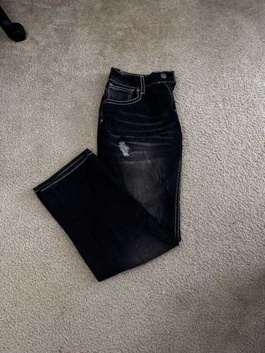 Distressed Denim × Streetwear Black Distressed Jea