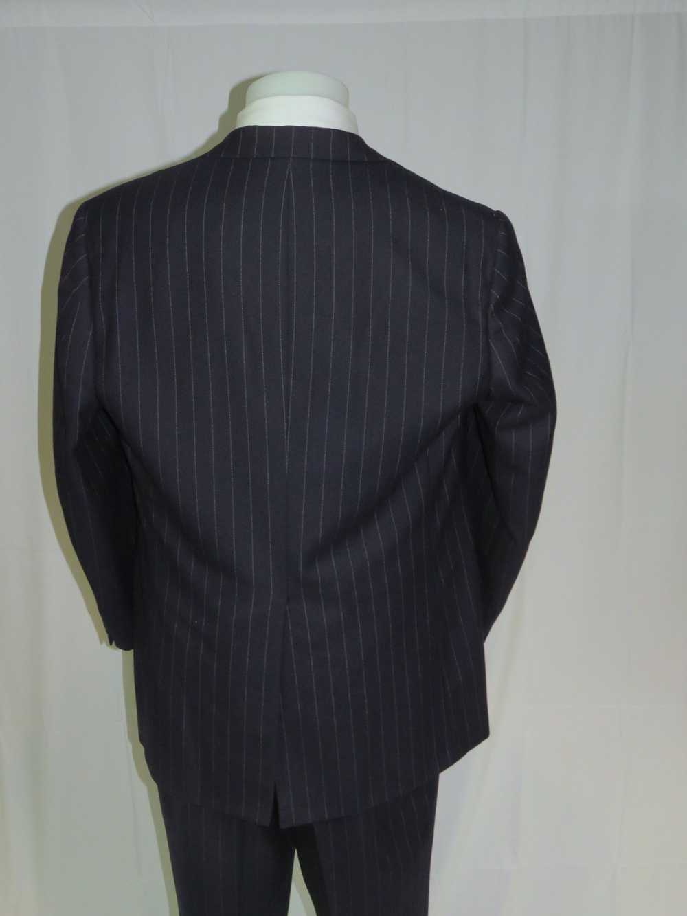 Southwick Navy Blue Pinstripe Three Roll Two Suit… - image 10