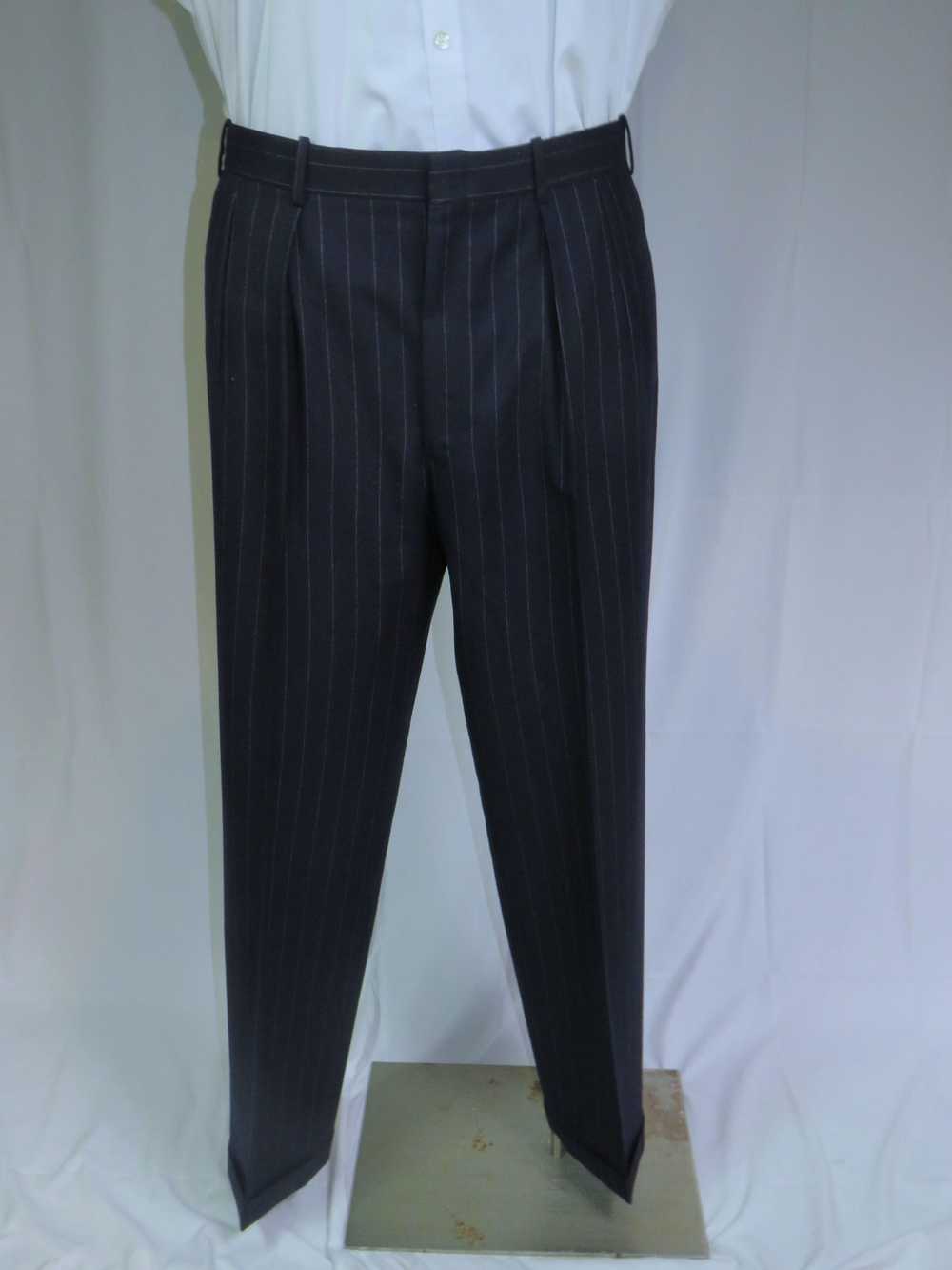 Southwick Navy Blue Pinstripe Three Roll Two Suit… - image 12