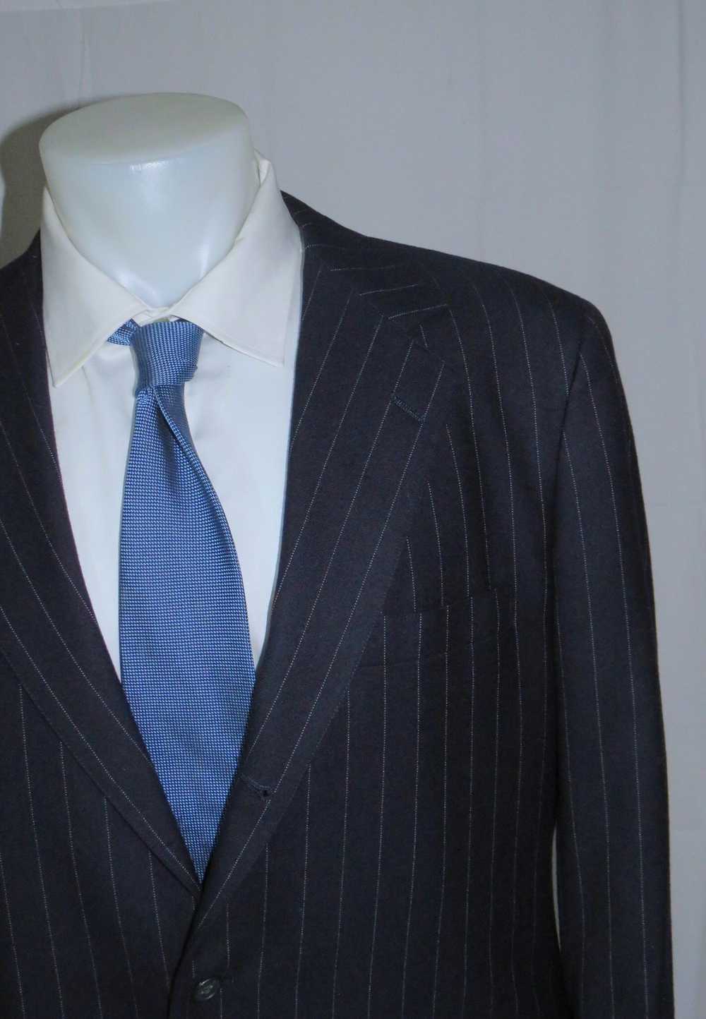 Southwick Navy Blue Pinstripe Three Roll Two Suit… - image 5