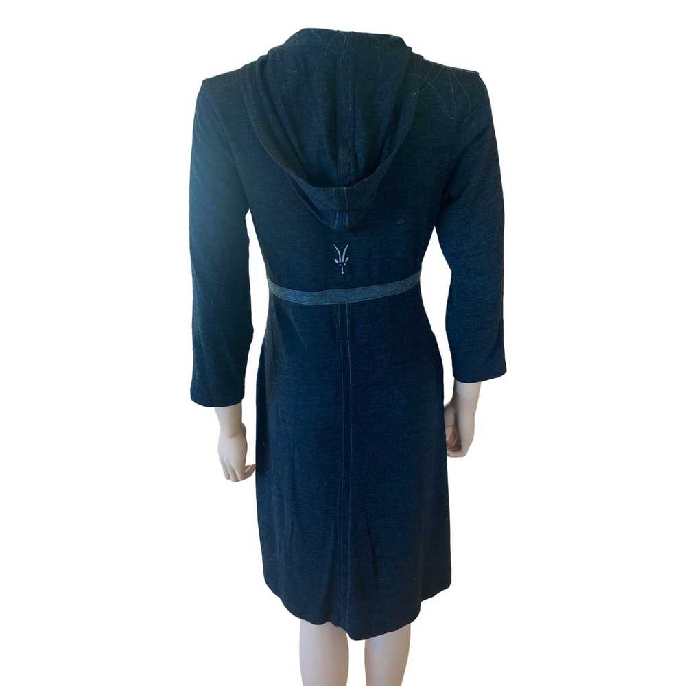 Ibex IBEX Merino Wool M Hooded Dress V-neck w Poc… - image 3