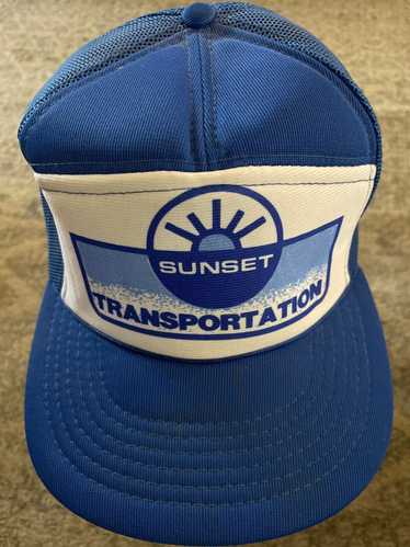 Snap Back × Trucker Hat × Vintage Sunset Transpor… - image 1