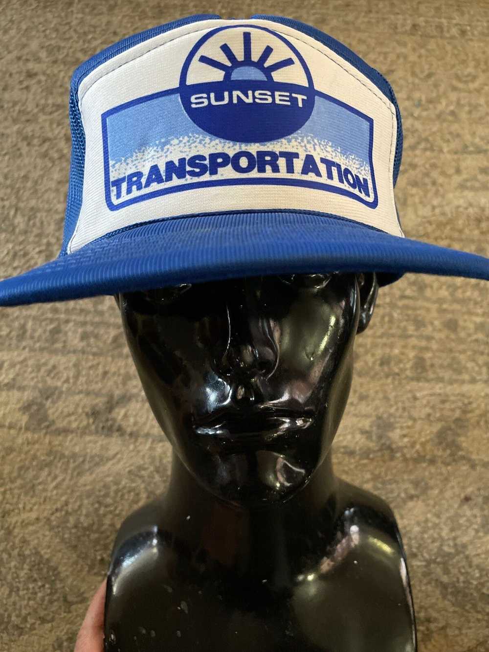 Snap Back × Trucker Hat × Vintage Sunset Transpor… - image 2