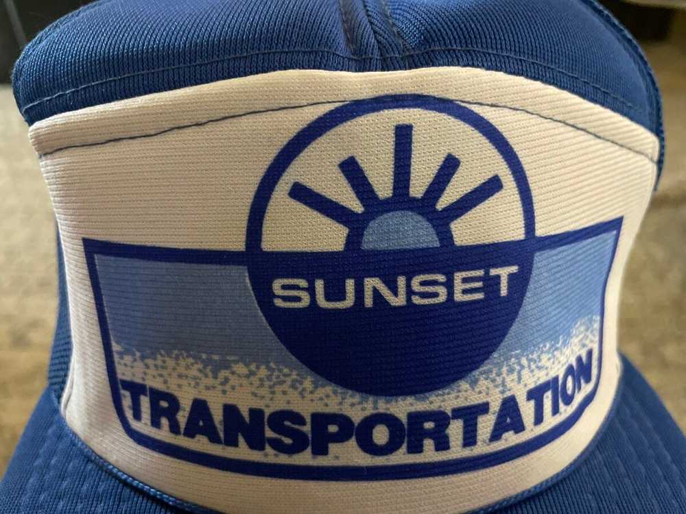 Snap Back × Trucker Hat × Vintage Sunset Transpor… - image 3