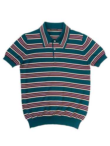 Prada Wool/Silk Striped Knitted Polo Shirt