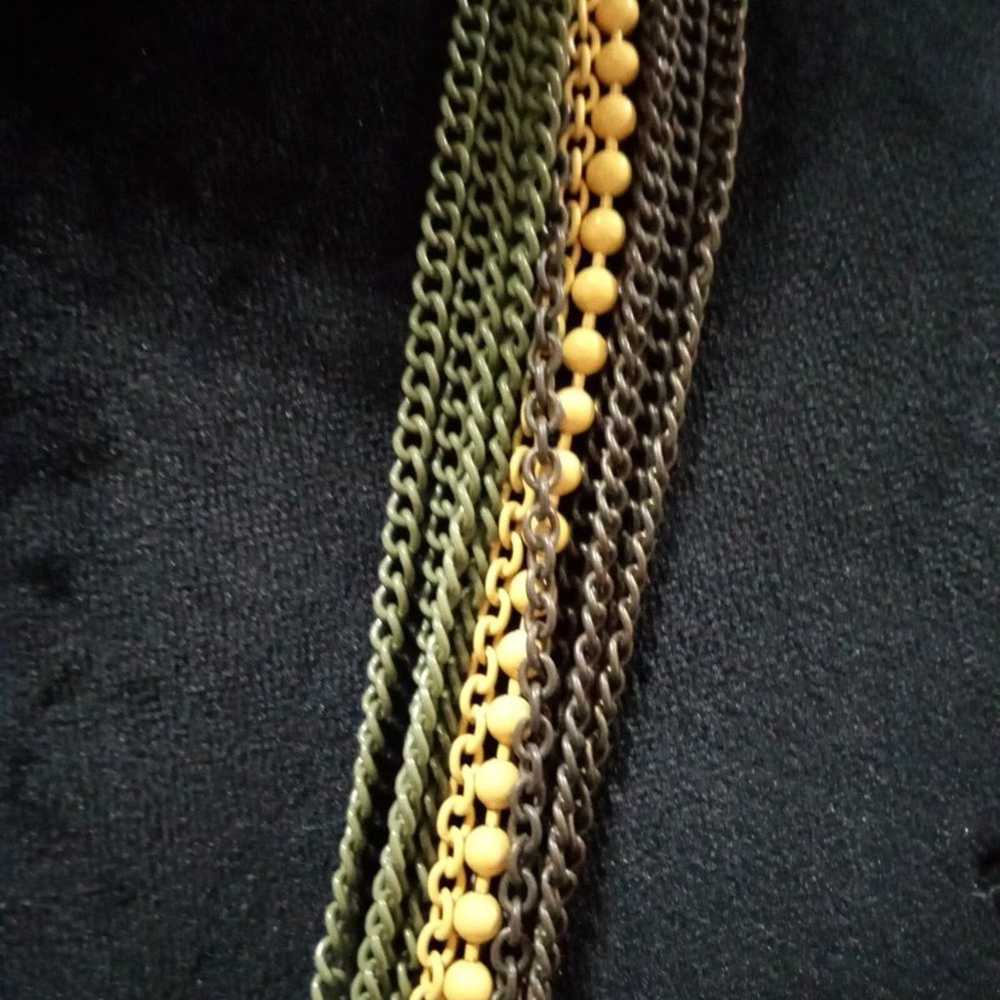 Other Vintage Monet Multi Strand Yellow & Gold Ch… - image 4