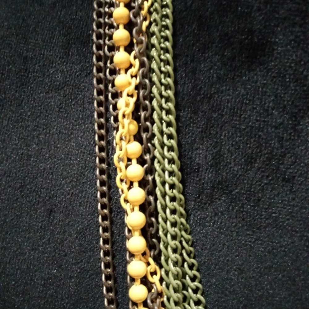 Other Vintage Monet Multi Strand Yellow & Gold Ch… - image 5