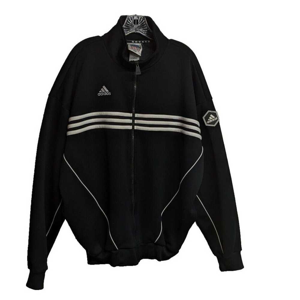 Adidas Sports Full Zip Sweater Men Poly Cotton Bl… - image 1
