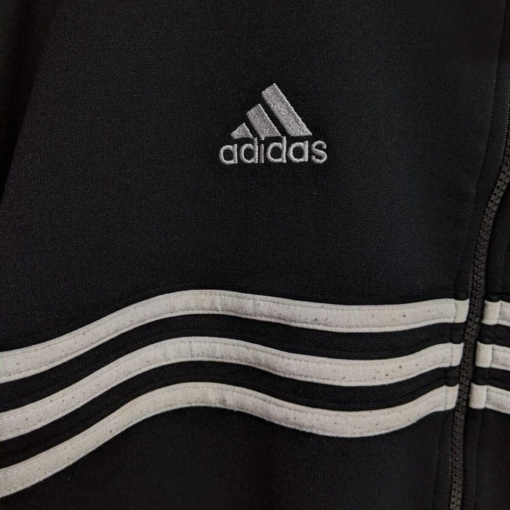 Adidas Sports Full Zip Sweater Men Poly Cotton Bl… - image 5