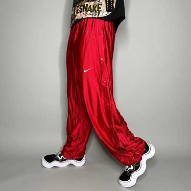 OG Nike Vintage 2000s 90s Track Pants Side Black Swoosh Baggy L