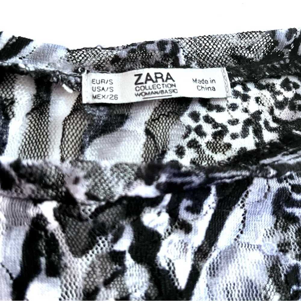 Zara Zara sheer animal print top size Small - image 3