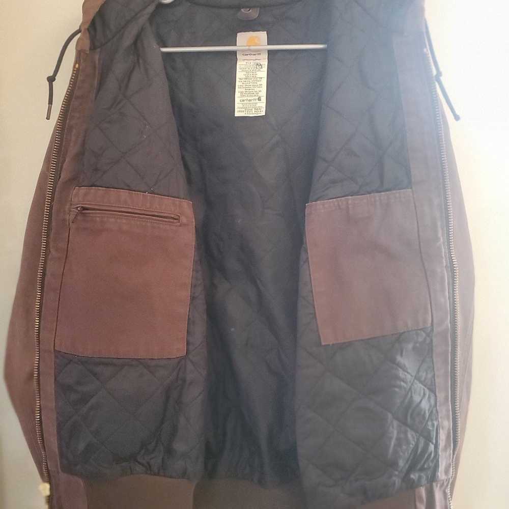 Men's Brown Carhartt Jacket XL J280 - image 3