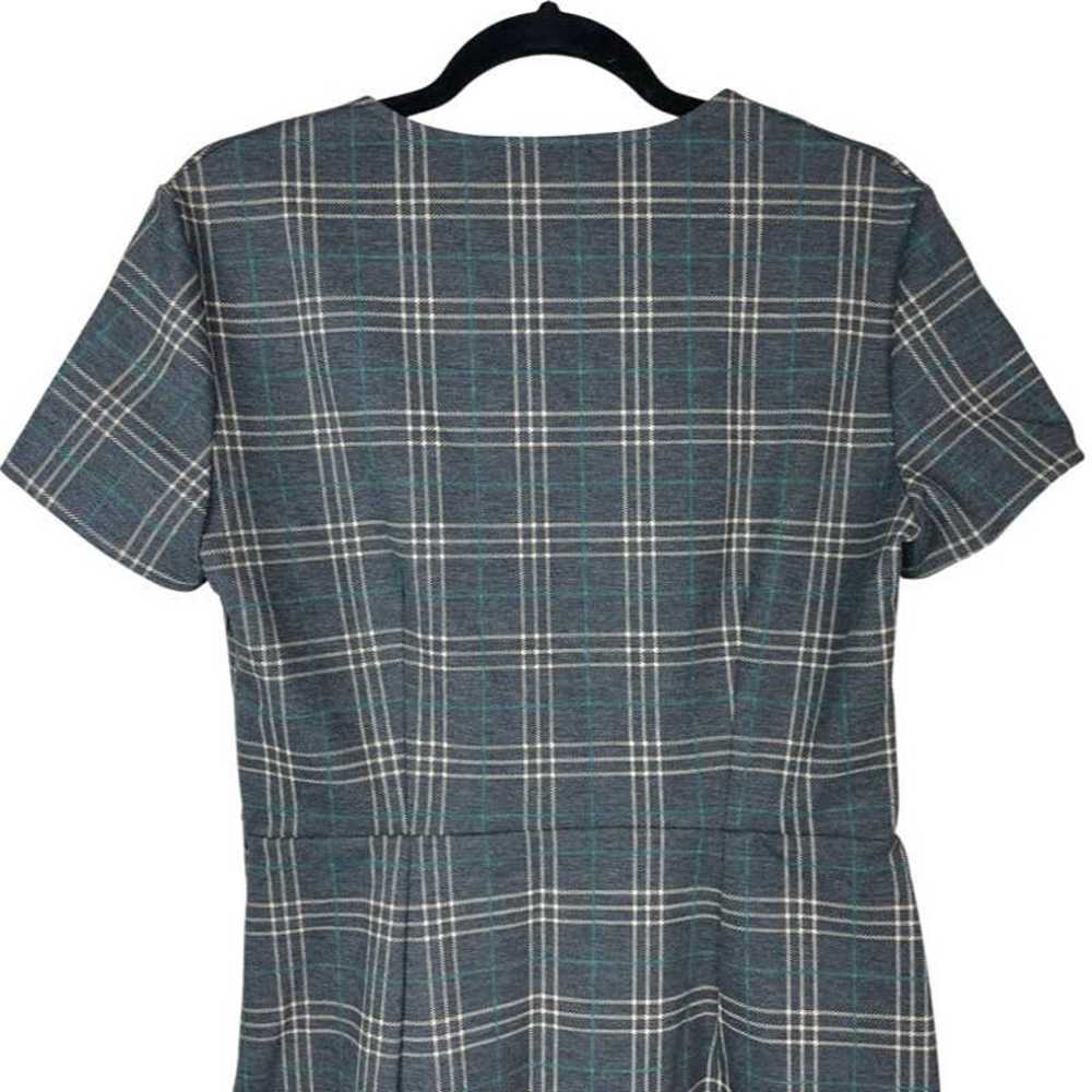 MNG Basics Plaid Dress Charcoal Gray Size 8 - image 10