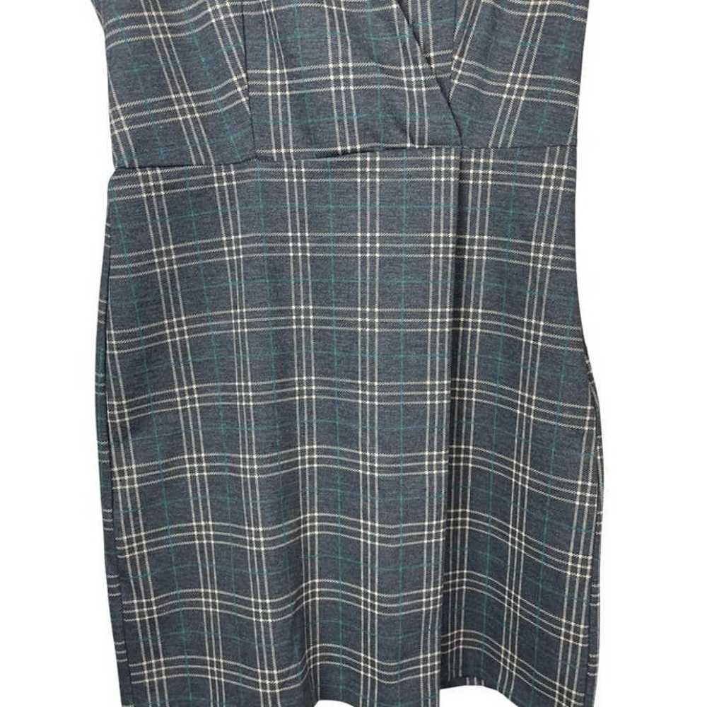 MNG Basics Plaid Dress Charcoal Gray Size 8 - image 4