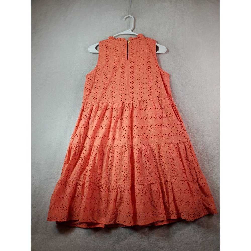 LOFT Sheath Dress Womens Small Orange Eyelet 100%… - image 2
