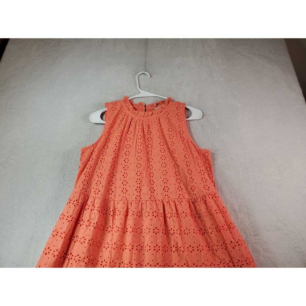 LOFT Sheath Dress Womens Small Orange Eyelet 100%… - image 4