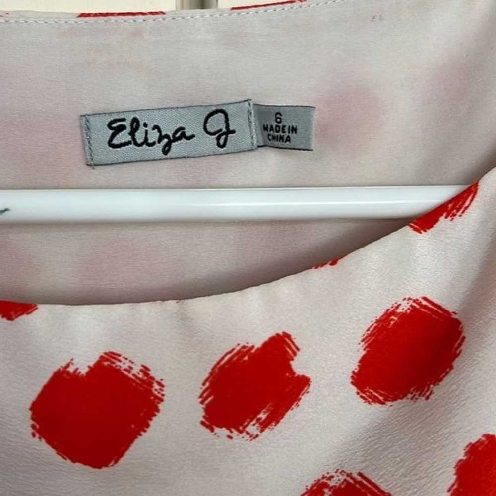 Eliza J size 6 orange & off white dress with dots… - image 2