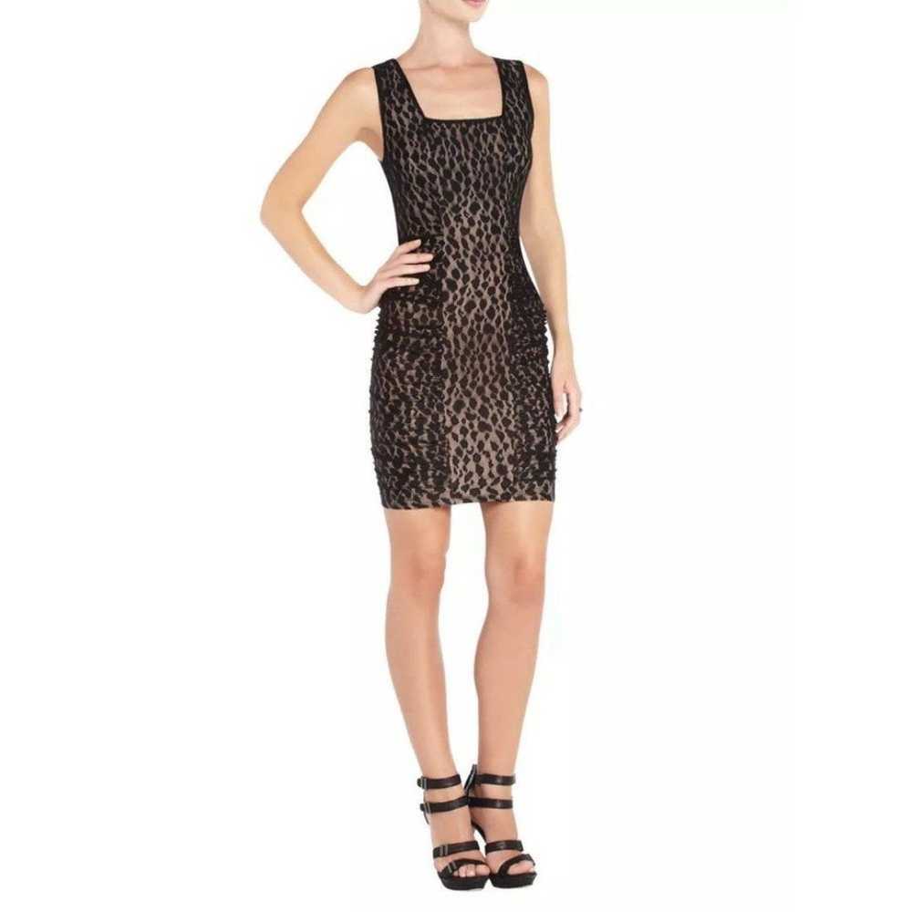 BCBGMaxAzria Renee Mini Dress, Black Lace & Tan, … - image 11