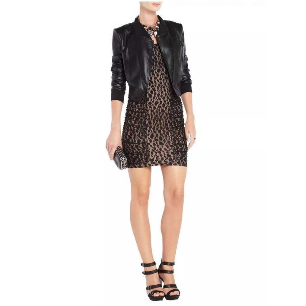 BCBGMaxAzria Renee Mini Dress, Black Lace & Tan, … - image 2