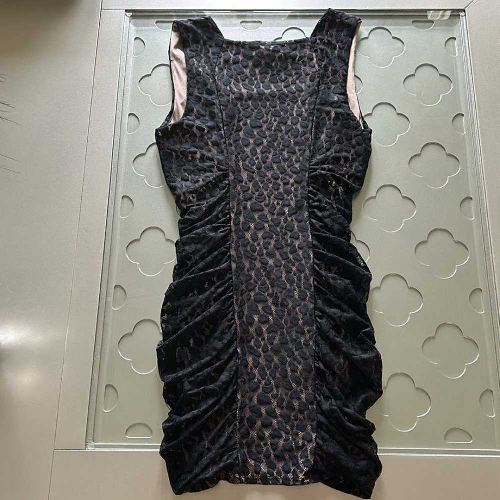 BCBGMaxAzria Renee Mini Dress, Black Lace & Tan, … - image 8