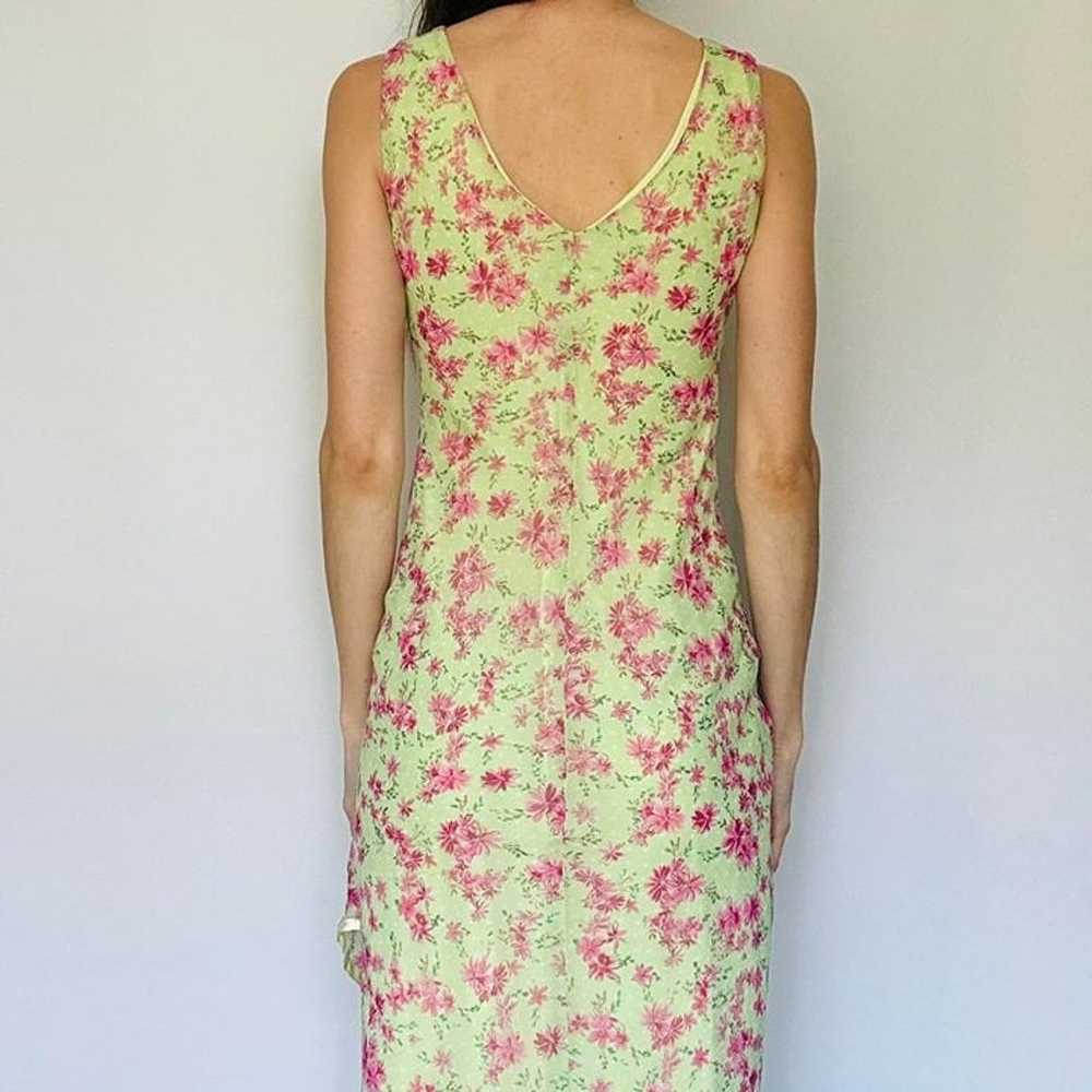 Y2K pink and green floral dress - image 3