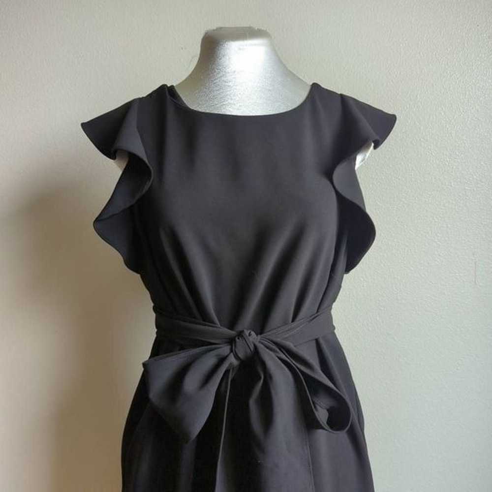 Black Sleeveless Ruffle Belted Mini Dress Chic Ro… - image 2