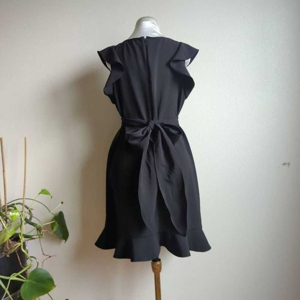 Black Sleeveless Ruffle Belted Mini Dress Chic Ro… - image 6