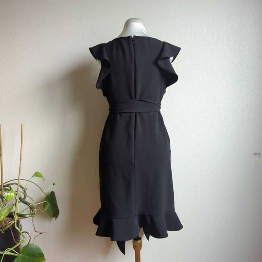 Black Sleeveless Ruffle Belted Mini Dress Chic Ro… - image 7