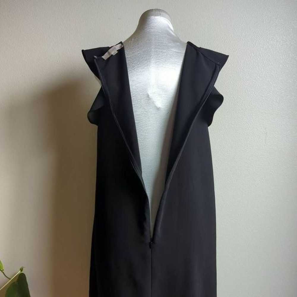 Black Sleeveless Ruffle Belted Mini Dress Chic Ro… - image 8