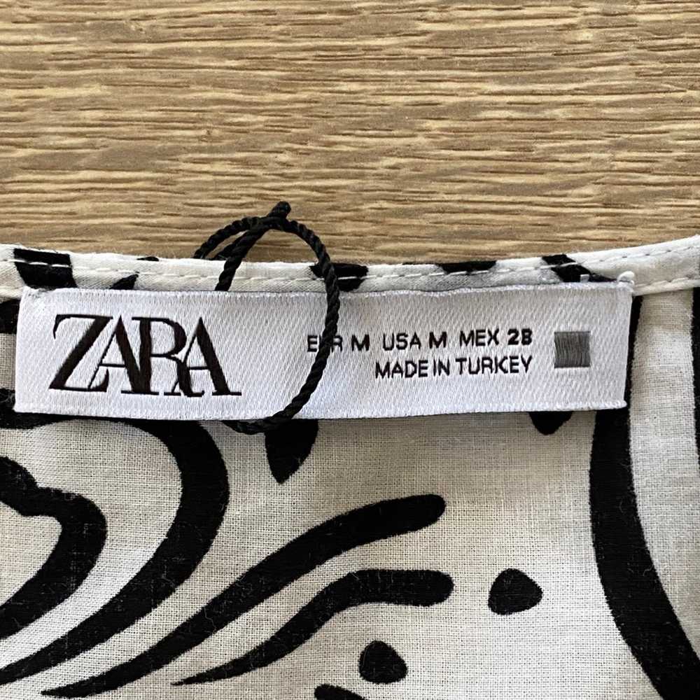 ZARA PRINTED BLACK & WHITE MIDI DRESS MEDIUM - image 4