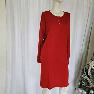 Vintage Liz Claiborne red rare wool blend dress g… - image 1